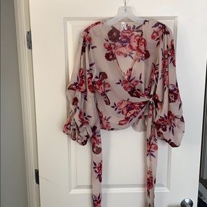 Charlotte Russe Sheer Fashion Wrap Blouse